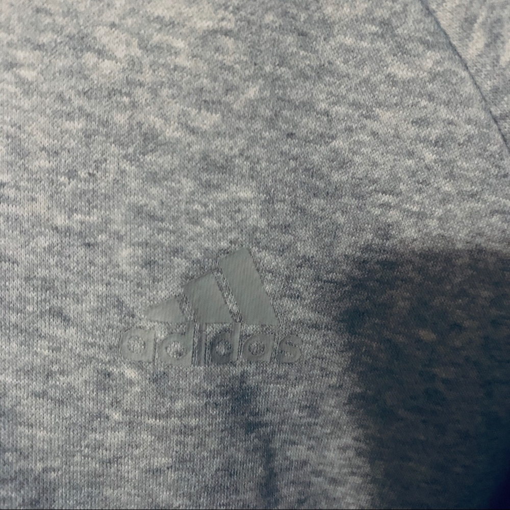 Grey Adidas Hoodie with Stripes - Picture 2 of 6